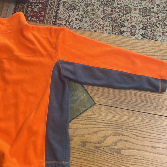 Mens Athletic Works 100% Polyester Quarter-Zip Sweatshirt Orange & Grey - Picture 4 of 6